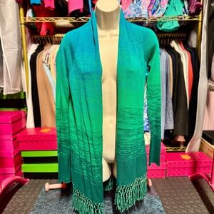 Lilly Pulitzer Tatum Cardigan - Evergreen Marled Ombre (Size XS)